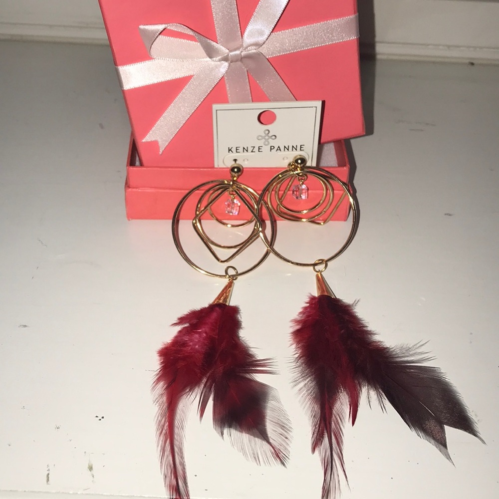 Red Feather earrings